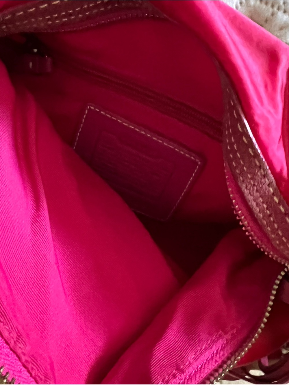 Y2K Coach Fuchsia/pink  Nylon Shoulder Bag with Silver-Tone Hardware - Picture 4 of 4